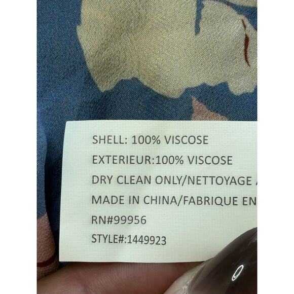 SHOSHANNA periwinkle blue yellow floral Peony smocked midi spring dress - Picture 6 of 13